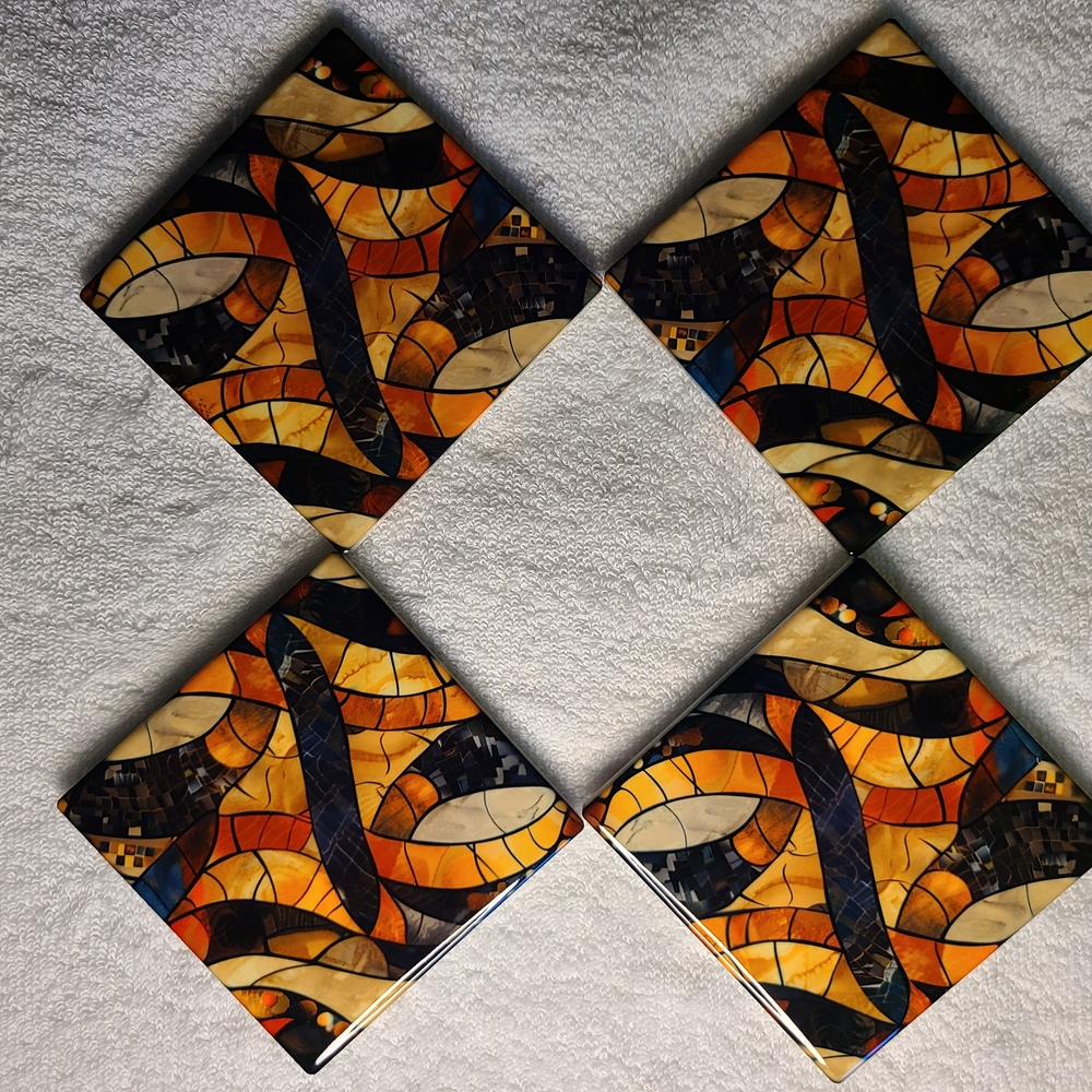 Abstract Mosaic Coasters Set - Picture 5 of 16